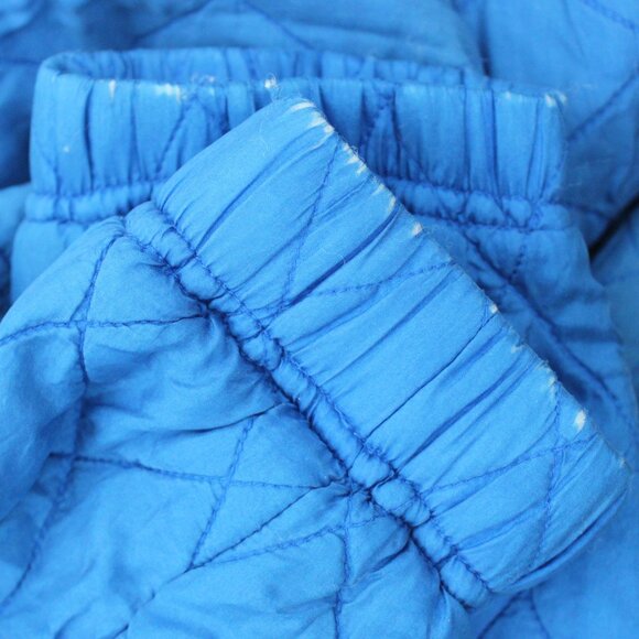 Vintage Carole Little Blue Quilted Silk Zip Up Home Coat Jacket - Picture 11 of 16